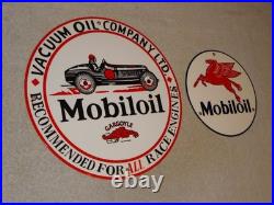 Vintage Sign Lot 2 Mobil Gargoyle Race Car 12+ 7.5 Mobiloil Pegasus Porcelain Vintage Sign Lot 2 Mobil Gargoyle Race Car 12+ 7.5 Mobiloil Pegasus Porcelain
