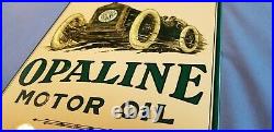 Vintage Sinclair Gasoline Opaline Porcelain Motors Gas Race Car Chicago Sign