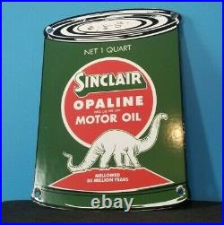 Vintage Sinclair Gasoline Porcelain Gas Auto Oil Quart Can Service Station Sign