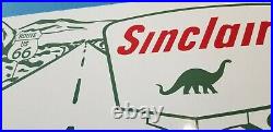 Vintage Sinclair Gasoline Porcelain Gas Route 66 Service Station Auto Road Sign