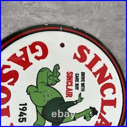 Vintage Sinclair Gasoline Porcelain Gas Station Oil Dino Motor Auto Service Sign