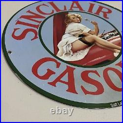 Vintage Sinclair Porcelain Sign Gas Oil Lube Auto Service Station Pump Plate