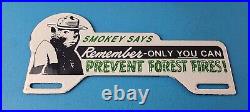 Vintage Smokey Bear License Plate Topper Sign Ad on Automobile Topper