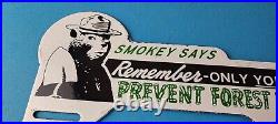 Vintage Smokey Bear License Plate Topper Sign Ad on Automobile Topper