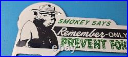 Vintage Smokey Bear License Plate Topper Sign Ad on Automobile Topper