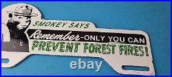 Vintage Smokey Bear License Plate Topper Sign Ad on Automobile Topper