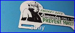 Vintage Smokey Bear License Plate Topper Sign Ad on Automobile Topper