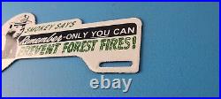 Vintage Smokey Bear License Plate Topper Sign Ad on Automobile Topper