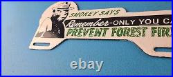 Vintage Smokey Bear License Plate Topper Sign Ad on Automobile Topper