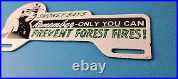 Vintage Smokey Bear License Plate Topper Sign Ad on Automobile Topper