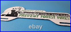 Vintage Smokey Bear License Plate Topper Sign Ad on Automobile Topper