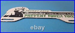 Vintage Smokey Bear License Plate Topper Sign Ad on Automobile Topper