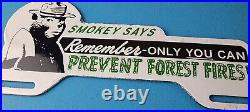 Vintage Smokey Bear License Plate Topper Sign Ad on Automobile Topper