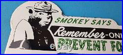 Vintage Smokey Bear License Plate Topper Sign Ad on Automobile Topper