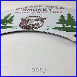 Vintage Smokey Bear Sign Topper Forest Service Porcelain License Plate Topper