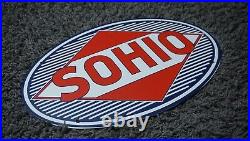 Vintage Sohio Gasoline Porcelain Ohio Gas Service Station Pump Automobile Sign