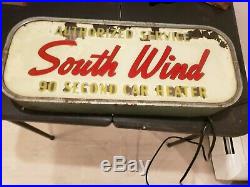 Vintage South Wind Car Heater Lighted Sign 1940s Ford Chevrolet Kaiser Mopar