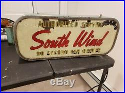 Vintage South Wind Car Heater Lighted Sign 1940s Ford Chevrolet Kaiser Mopar