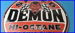 Vintage Speed Demon Sign Gas Automobile Devil Garage Shop Porcelain Gas Sign