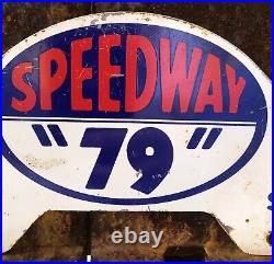 Vintage Speedway 79 Stratofuel Gasoline Cameron's Auto License Plate Topper