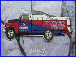 Vintage Standard Auto And Tire Service Tanker Porcelain Sign 12×5