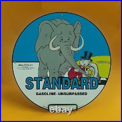 Vintage Standard Gasoline Porcelain Walt Disney Duck Car Service Station Sign