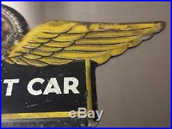 Vintage Standard Oil Research Test Car License Plate Topper Sign Gold Crown 30s