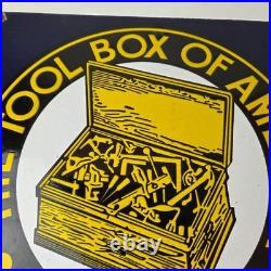 Vintage Stanley Tools Porcelain Sign Gas Auto Mechanic Garage Shop Sign