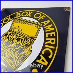 Vintage Stanley Tools Porcelain Sign Gas Auto Mechanic Garage Shop Sign