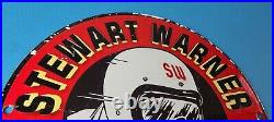 Vintage Stewart Warner Sign Collectibles Gas Pump Auto Porcelain Sign