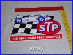 Vintage Stp Oil Additive + Race Car & Flag 12 Metal Die-cut Gasoline Sign S T P