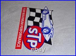 Vintage Stp Oil Additive + Race Car & Flag 12 Metal Die-cut Gasoline Sign S T P