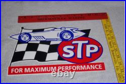 Vintage Stp Oil Additive + Race Car & Flag 12 Metal Die-cut Gasoline Sign S T P