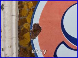 Vintage Stp Porcelain Sign Old Racing Motor Oil Auto Service Garage Petroliana