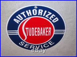 Vintage Studebaker Authorized Service 11 3/4 Porcelain Car Truck Gas Oil Sign