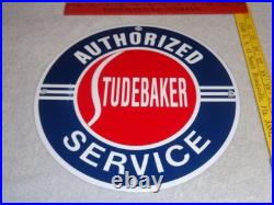 Vintage Studebaker Authorized Service 11 3/4 Porcelain Car Truck Gas Oil Sign
