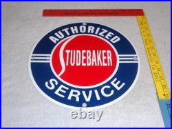 Vintage Studebaker Authorized Service 11 3/4 Porcelain Car Truck Gas Oil Sign