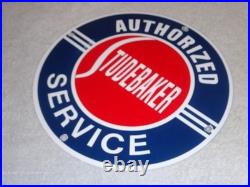 Vintage Studebaker Authorized Service 11 3/4 Porcelain Car Truck Gas Oil Sign