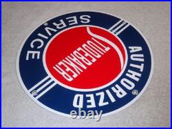 Vintage Studebaker Authorized Service 11 3/4 Porcelain Car Truck Gas Oil Sign