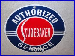Vintage Studebaker Authorized Service 11 3/4 Porcelain Car Truck Gas Oil Sign