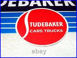 Vintage Studebaker Cars & Trucks Die-cut 12 Metal Dealer Gasoline & Oil Sign
