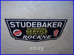 Vintage Studebaker Knute Rockne Car & Truck Parts 12 Metal Gasoline & Oil Sign