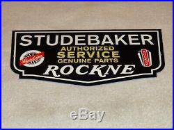 Vintage Studebaker Knute Rockne Car & Truck Parts 12 Metal Gasoline & Oil Sign