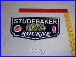 Vintage Studebaker Knute Rockne Car & Truck Parts 12 Metal Gasoline & Oil Sign
