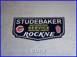 Vintage Studebaker Knute Rockne Car & Truck Parts 12 Metal Gasoline & Oil Sign
