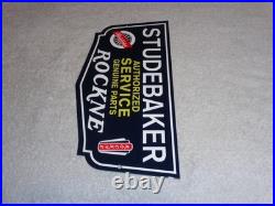 Vintage Studebaker Knute Rockne Car & Truck Parts 12 Metal Gasoline & Oil Sign