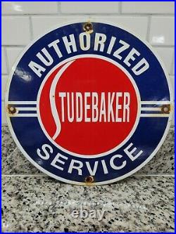 Vintage Studebaker Porcelain Sign Car Auto Dealer Garage Gas Oil Sales Service