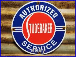 Vintage Studebaker Porcelain Sign Old American Garage Service Dealer Car Truck