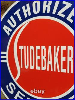 Vintage Studebaker Porcelain Sign Old American Garage Service Dealer Car Truck