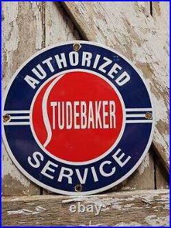 Vintage Studebaker Porcelain Sign Old Authorized Service Dealer Automobile Cars